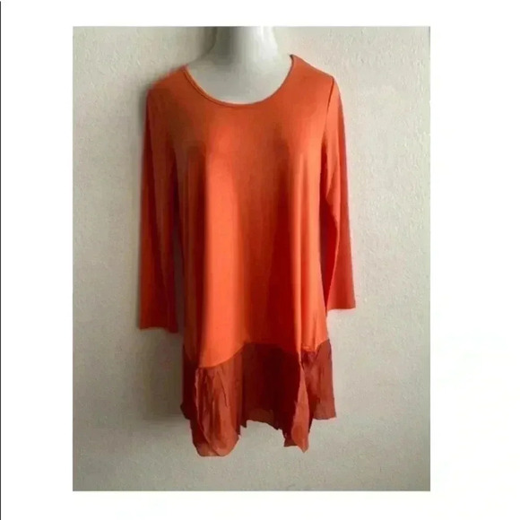 🆕Pretty Angel Orange Ruffle-Hem Tunic L🆕 - Picture 3 of 12